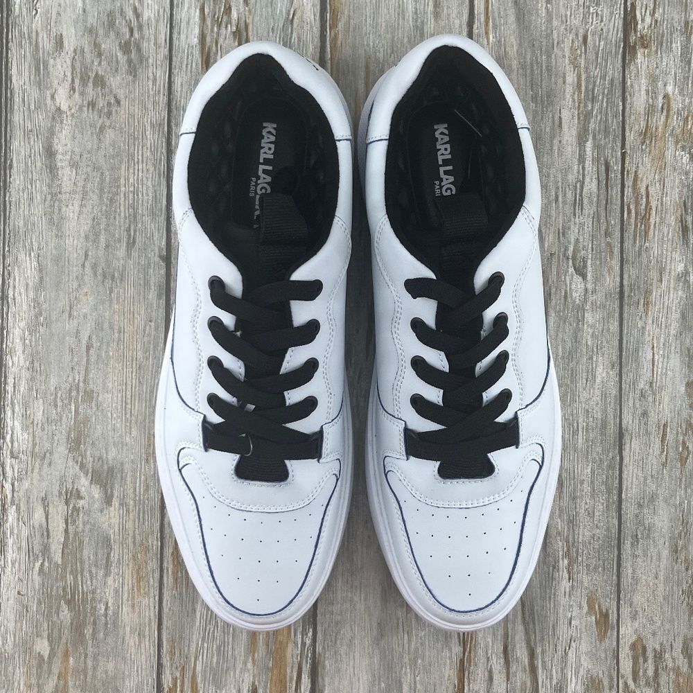 Karl Lagerfeld Paris Recycled Leather Lace-up Sneaker Shoes Size 12